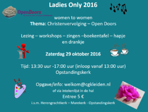 Lees meer over het artikel Ladies Only: zaterdagmiddag 29 oktober